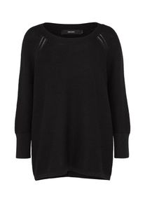 V&eacute;ro Moda VERO MODA, Damen Rippstrick Pullover 'VMANNA IRIS 3/4 BLOUSE NOOS', Schwarz