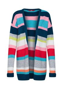 s.Oliver RED LABEL, Damen Strickjacke, Graumeliert / Jade / Pink / Wei&szlig;