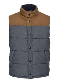 GAP, Herren Steppweste 'V-TEXTURE COZY VEST W', Braun / Grau