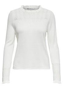 Only, Damen Detailreicher Strickpullover, Wei&szlig;