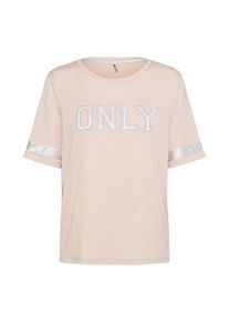 Only, Damen Shirt 'MIA', Rosa / Silber