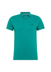 s.Oliver RED LABEL, Herren Poloshirt mit Marken Stickerei, Gr&uuml;n