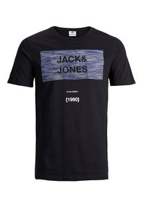 Jack & Jones JACK & JONES, Herren T-Shirt 'Grafik', Dunkellila / Schwarz / Wei&szlig;