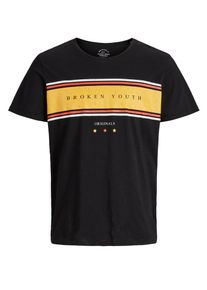 Jack & Jones JACK & JONES, Herren T-Shirt, Gelb / Hellrot / Schwarz