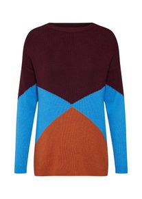 Y.A.S, Damen Pullover, Hellblau / Rostbraun / Kirschrot