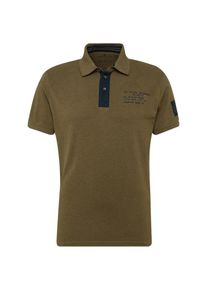 Tom Tailor, Herren Poloshirt 'polo with colorful details', Dunkelblau / Oliv