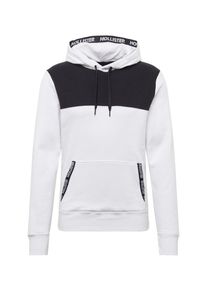 Hollister, Herren Sweatshirt 'BLOCKING MIN-LOGO TAPING PO 2CC', Schwarz / Wei&szlig;