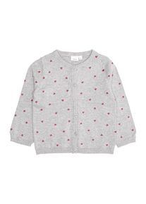 name it, M&auml;dchen Strickjacke 'NMFOVERNA LS KNIT CARD', Grau