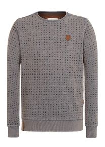 Naketano, Herren Sweatshirt 'Tinte aufm F&uuml;ller', Indigo / Grau