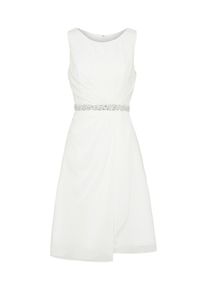 Mascara, Damen Cocktailkleid mit Ziersteinbesatz, Wei&szlig;