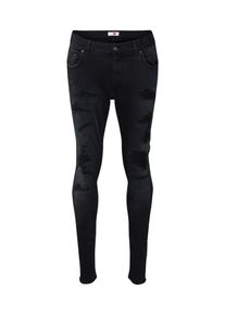 Tommy Hilfiger, Herren JEANS 'LEWIS HAMILTON BLACK REPAIR JEAN', Black Denim
