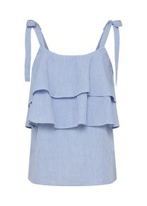 Vila, Damen Top, Blau / Wei&szlig;