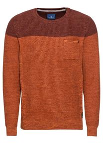 Tom Tailor, Herren Pullover, Braun / Orange