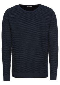 KnowledgeCotton Apparel, Herren Pullover 'Small Diamond Knit - GOTS', Blau