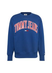 Tommy Jeans, Herren Sweatshirt 'TJM CLEAN COLLEGIATE CREW', Blau / Rot