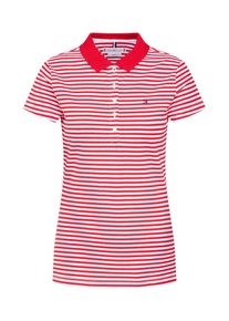 Tommy Hilfiger, Damen Shirt 'NEW CHIARA STR PQ PO SS', Rot / Wei&szlig;
