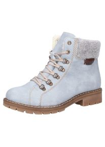 Rieker, Damen Schn&uuml;rstiefelette, Hellblau / Grau