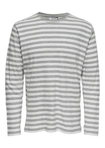 Only & Sons Only & Sons, Herren Sweatshirt, Graumeliert / Naturwei&szlig;