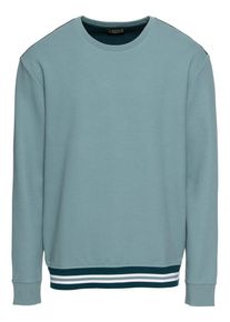 Review, Herren Sweatshirt 'COLOR BLOCK RN', Petrol / Jade