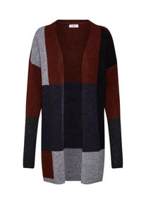 Jacqueline de Yong, Damen Strickjacke 'ROBAN', Grau / Rostrot / Schwarz
