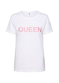 Only, Damen Shirt 'JOB', Hellpink / Wei&szlig;