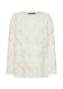 boohoo, Damen Pullover 'POINTELLE', Wei&szlig;