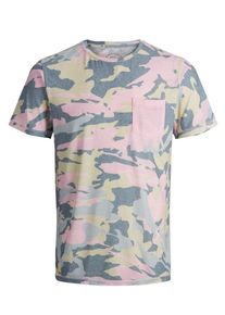 Jack & Jones JACK & JONES, Herren T-Shirt 'Camo', Hellbeige / Grau / Rosa