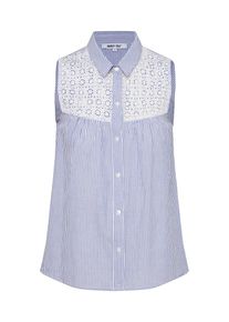 ABOUT YOU, Damen Top 'Claudia', Blau / Wei&szlig;