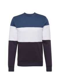 Blend, Herren Sweatshirt 'Sweat', Dunkelblau / Schwarz / Wei&szlig;