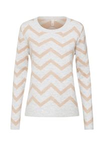 Q/S Designed By, Damen Pullover, Beige / Wei&szlig;