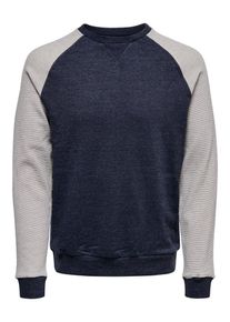 Only & Sons Only & Sons, Herren Sweatshirt, Beige / Kobaltblau