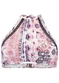 O`Neill O'NEILL, Damen Top 'PW Crochette Edge High NK', Pink / Schwarz