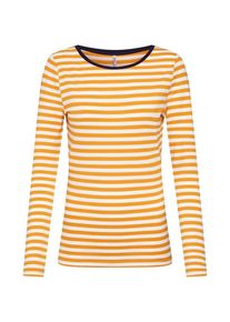 Only, Damen Shirt 'onlFIFI L/S O-NECK TOP JRS', Gelb / Wei&szlig;