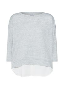 Only, Damen Pullover 'onlELLA 3/4 TOP JRS', Hellgrau / Wei&szlig;