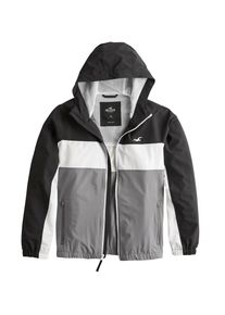 Hollister, Herren Jacke 'MESH LINED HOODED WB', Grau / Schwarz / Wei&szlig;