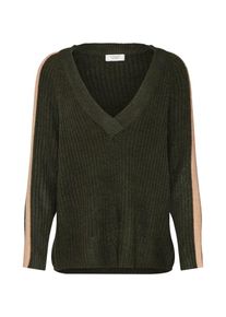Jacqueline de Yong, Damen Pullover 'JDYDELTA', Beige / Dunkelgr&uuml;n