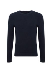 Review, Herren Pullover 'CN KNOP STRUCTUR', Navy