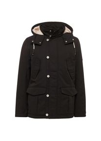 Tom Tailor Denim, Herren kurzer Parka mit Kapuze, Beige / Schwarz