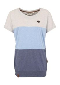 Naketano, Damen T-Shirt 'Meinen R&uuml;cken Schm&uuml;cken', Taubenblau / Hellblau / Hellgrau