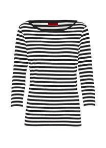 Hugo, Damen Jerseyshirt 'Dannela', Schwarz / Wei&szlig;