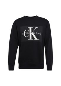 Calvin Klein Jeans, Herren Sweatshirt 'Core Monogram Logo Sweatshirt', Schwarz / Wei&szlig;