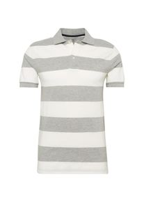 GAP, Herren Poloshirt 'V-RUGBY STRIPE PK', Grau / Wei&szlig;