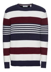Esprit, Herren Pullover 'ottoman stripe Sweaters', Beige / Navy
