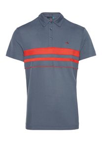 J. Lindeberg J.Lindeberg, Herren Poloshirt 'Leo', Silbergrau / Orangerot