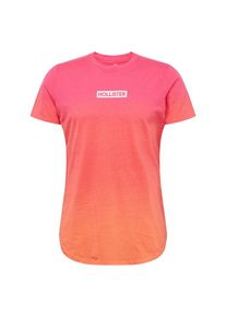 Hollister, Herren Shirt 'SS OMBRE PRINT LOGO', Orange / Pink