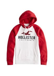 Hollister, Herren Sweatshirt 'DTC RAGLAN ICONIC TECH LOGO PO', Rot