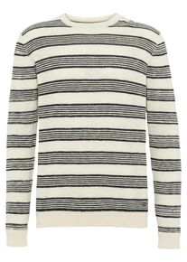 Esprit, Herren Pullover 'cnk stripe Sweaters', Beigemeliert / Kobaltblau