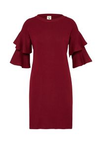 YUMI, Damen Strickkleid mit Volant-&Auml;rmeln, Burgunder