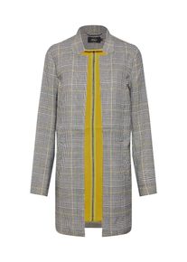 Only, Damen Blazer 'onlJESS CHECK L/S LONG BLAZER TLR', Gelb / Anthrazit / Wei&szlig;