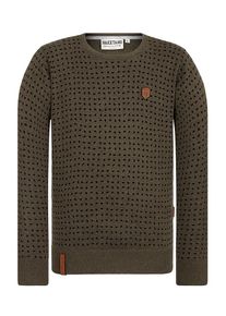 Naketano, Herren Pullover 'Halls Of Walhalla', Oliv / Schwarz